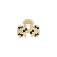 Zinc Alloy Haar Claw Clip, met Plastic Pearl, gold plated, Koreaanse stijl & verschillende stijlen voor de keuze & voor vrouw & met strass, 25x22mm, Verkocht door PC