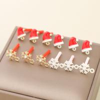 Zinc Alloy Enamel Pendants Christmas Design & DIY nickel lead & cadmium free Sold By Bag