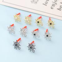 Zinc Alloy Rhinestone Pendants Spider Web plated DIY & with rhinestone nickel lead & cadmium free Sold By Bag