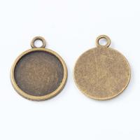 Zinc Alloy vedhæng Cabochon Setting, Flad Rund, forgyldt, Vintage & du kan DIY, flere farver til valg, nikkel, bly & cadmium fri, 22x27x2mm, Indvendig diameter:Ca. 18mm, Solgt af PC