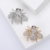 Zinc Alloy Brooches Bee plated fashion jewelry & for woman & with rhinestone nickel lead & cadmium free Sold By PC