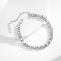 Bracelets en argent sterling, Argent sterling 925, avec 1.97inch chaînes de rallonge, bijoux de mode & pour femme, protéger l'environnement, sans nickel, plomb et cadmium, 2x4mm, Longueur Environ 5.9 pouce, Vendu par PC