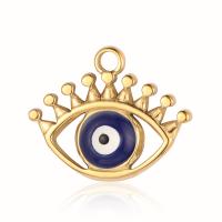 Evil Eye Anhänger, Titanstahl, mit Türkis, goldfarben plattiert, Modeschmuck & DIY & verschiedene Stile für Wahl & Micro pave Zirkonia & Emaille, keine, verkauft von PC