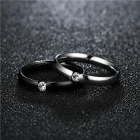 Rhinestone Stainless Steel Finger Ring 201 Stainless Steel Unisex & with rhinestone nickel lead & cadmium free 3MM Sold By PC