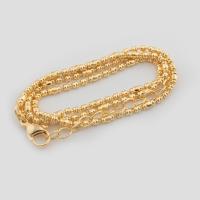 Collier chaîne en laiton, Plaqué d'or 14K, unisexe & normes différentes pour le choix, Or, Vendu par PC