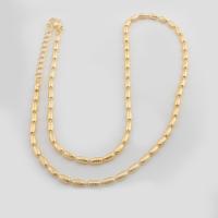 Collier chaîne en laiton, Plaqué d'or 14K, unisexe, Or, Longueur Environ 46.2 cm, Vendu par PC