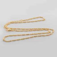 Collier chaîne en laiton, Plaqué d'or 14K, unisexe, Or, Longueur Environ 48.7 cm, Vendu par PC