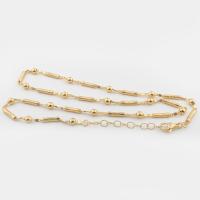 Messing Chain halskæde, 14K forgyldt, Unisex, guld, Længde Ca. 48.7 cm, Solgt af PC