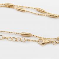 Collier chaîne en laiton, Plaqué d'or 14K, unisexe, Or, Longueur Environ 47.3 cm, Vendu par PC