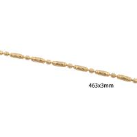 Colar de corrente bronze, cobre, Banhado a ouro 14K, unissex, dourado, comprimento Aprox 46.3 cm, vendido por PC