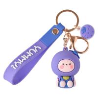 Zinc Alloy Key Clasp Soft PVC with Zinc Alloy Pig cute & Unisex Sold By PC