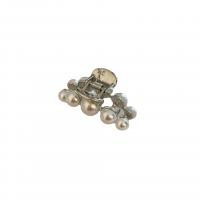 Haar Claw Clips, Zinc Alloy, met Plastic Pearl, plated, voor vrouw, wit, 48mm, Verkocht door PC