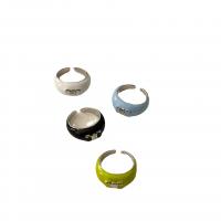 Zinc Alloy fingerring, forgyldt, for kvinde & emalje, flere farver til valg, Solgt af PC