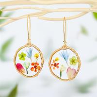 Resin Earring with Zinc Alloy & for woman Sold By Pair