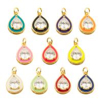 Pendentifs en laiton zircon cubique (CZ), étoile, Placage de couleur d'or, bijoux de mode & pour femme & émail & avec zircone cubique, plus de couleurs à choisir, 17x12x5mm, Trou:Environ 4mm, Vendu par PC