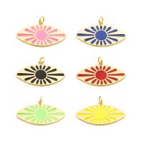 Evil Eye Pendants Brass gold color plated fashion jewelry & DIY & evil eye pattern & enamel Approx 4mm Sold By PC