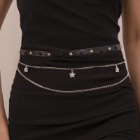 Body Chain Sieraden, Zinc Alloy, met lederen koord, plated, mode sieraden, meer kleuren voor de keuze, nikkel, lood en cadmium vrij, Verkocht door PC