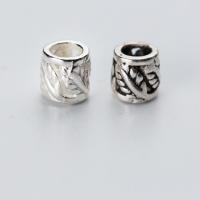 925 Sterling Silber Perlen, Zylinder, plattiert, DIY, keine, 5x5x6mm, Innendurchmesser:ca. 2.8mm, verkauft von PC