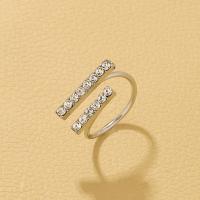 Zinc Alloy fingerring, forgyldt, mode smykker & for kvinde & med rhinestone, flere farver til valg, nikkel, bly & cadmium fri, 1.75cm, Solgt af PC