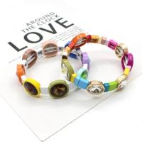 Pulseira de liga de zinco, with fio elástico & cristal, banhado, joias de moda & Estilo boêmio & stoving verniz & unissex & Vario tipos a sua escolha, Mais cores pare escolha, níquel, chumbo e cádmio livre, Diametro interno:Aprox 55mm, vendido por PC