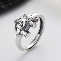 Sterling Silver smycken finger ring, 925 sterling silver, Elefant, mode smycken & Unisex, nickel, bly och kadmium gratis, 11mm, Säljs av PC