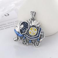 925 Sterling Silver Privjesak, 990 Sterling Silver, Slon, možete DIY, više boja za izbor, nikal, olovo i kadmij besplatno, 43x34mm, Prodano By PC