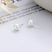 925 Sterling Silver Stud Earrings bright silver color plated fashion jewelry & for woman nickel lead & cadmium free Sold By Pair