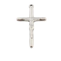 Pendants Cruach Cross dhosmálta, 304 Cruach dhosmálta, jewelry faisin & unisex, dath bunaidh, 43.50x25x3mm, Poll:Thart 2mm, Díolta De réir PC