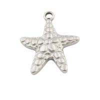 Pendants Jewelry Cruach dhosmálta, 304 Cruach dhosmálta, Starfish, jewelry faisin & unisex, dath bunaidh, 23x19.50x2.50mm, Poll:Thart 2mm, Díolta De réir PC