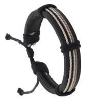 PU cavo bracciali, with corda di cera, Vintage & regolabile & per l'uomo, nessuno, Lunghezza Appross. 18-23 cm, Venduto da PC