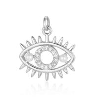 Evil Eye Anhänger, Messing, plattiert, Modeschmuck & DIY & verschiedene Stile für Wahl & Micro pave Zirkonia & Emaille, keine, frei von Nickel, Blei & Kadmium, verkauft von PC