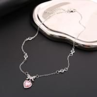 Zinc Alloy Jewelry Necklace fashion jewelry & for woman & with rhinestone nickel lead & cadmium free Sold By PC