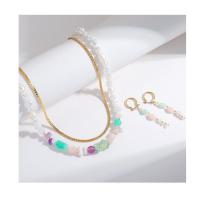 Brass Ensemble de bijoux, laiton, avec Plastique ABS perle & résine & plastique revêtu de cuivre, fait à la main, bijoux de mode & styles différents pour le choix & pour femme, protéger l'environnement, sans nickel, plomb et cadmium, Vendu par PC