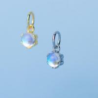 Ciondolo in argento 925, 925 argento sterlina, with Moonstone, placcato, DIY, nessuno, 5mm, Venduto da PC