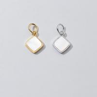 925 Sterling Silver Pendant with White Shell plated DIY Sold By PC