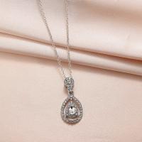 Zinc Alloy Jewelry Necklace fashion jewelry & with rhinestone nickel lead & cadmium free Length Approx 50 cm Sold By PC