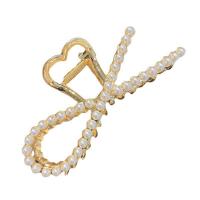 Cink ötvözet Hair Claw Clip, -val Műanyag Pearl, arany színű aranyozott, különböző stílusokat a választás & a nő & strasszos, 115mm, Által értékesített PC