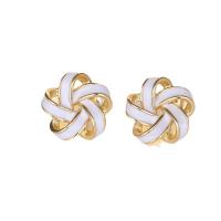 laiton boucle d oreille dormeuse, fleur, Plaqué d'or 14K, pour femme & autocollant époxyde & creux, plus de couleurs à choisir, 17mm, Vendu par paire