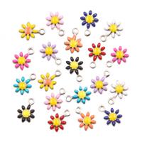 Rustfrit stål smykker Vedhæng, 304 rustfrit stål, Daisy, du kan DIY & emalje, flere farver til valg, 7x10mm, Ca. 100pc'er/Bag, Solgt af Bag