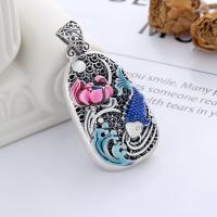 Pendente da prata  esterlina 925, 990 Sterling Silver, DIY & adesivo epóxi, níquel, chumbo e cádmio livre, 47.5x27mm, vendido por PC