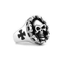 Anillo de dedo de Titantium Acero, Partículas de acero, Calavera, pulido, Joyería & diverso tamaño para la opción & para hombre, Vendido por UD