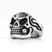 Anillo de dedo de Titantium Acero, Partículas de acero, Calavera, pulido, Joyería & diverso tamaño para la opción & para hombre, Vendido por UD