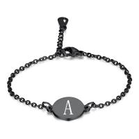 Pulseira de aço titânio, Partículas de aço, with 5CM extender chain, Roda, polido, joias de moda & Varios pares a sua escolha & para mulher, preto, comprimento Aprox 17 cm, vendido por PC