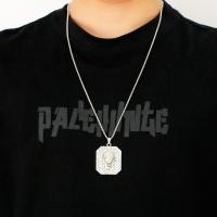 Collier de bijoux en alliage de zinc, lion, Placage, bijoux de mode & avec strass, argent, protéger l'environnement, sans nickel, plomb et cadmium, 44x34mm, Longueur 70 cm, Vendu par PC