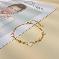 Roestvrijstalen Anklet, 304 roestvrij staal, met 6CM extender keten, Hart, mode sieraden & voor vrouw, gouden, nikkel, lood en cadmium vrij, Lengte Ca 21.5 cm, Verkocht door PC