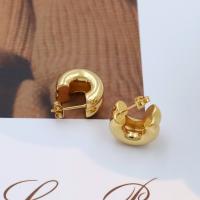 Roestvrij staal Stud Earrings, 304 roestvrij staal, plated, mode sieraden & voor vrouw, goud, nikkel, lood en cadmium vrij, 9.50x16mm, Verkocht door pair