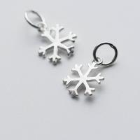 925 Sterling zilveren hanger, Sneeuwvlok, plated, DIY, zilver, 11x9x0.80mm, Verkocht door PC