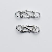 925 Sterling Silver connettori, 925 argento sterlina, placcato, DIY, argento, 9x7mm, Venduto da PC