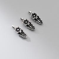 925 Sterling Silber Anhänger, DIY, schwarz, 17x6.20x3.60mm, verkauft von PC