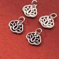 925 Sterling Sølv vedhæng, Flower, du kan DIY, flere farver til valg, 12x12.50x1.50mm, Solgt af PC